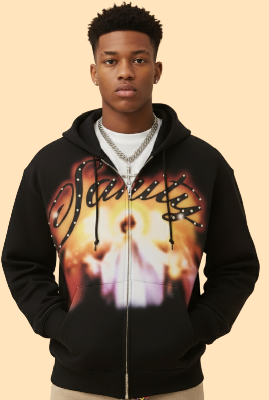Divine hands hoodie-black