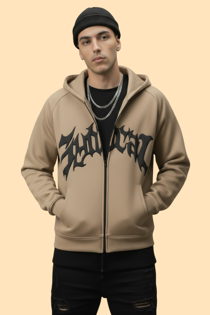 Black Zip Hoodie – “Radical” Graphic