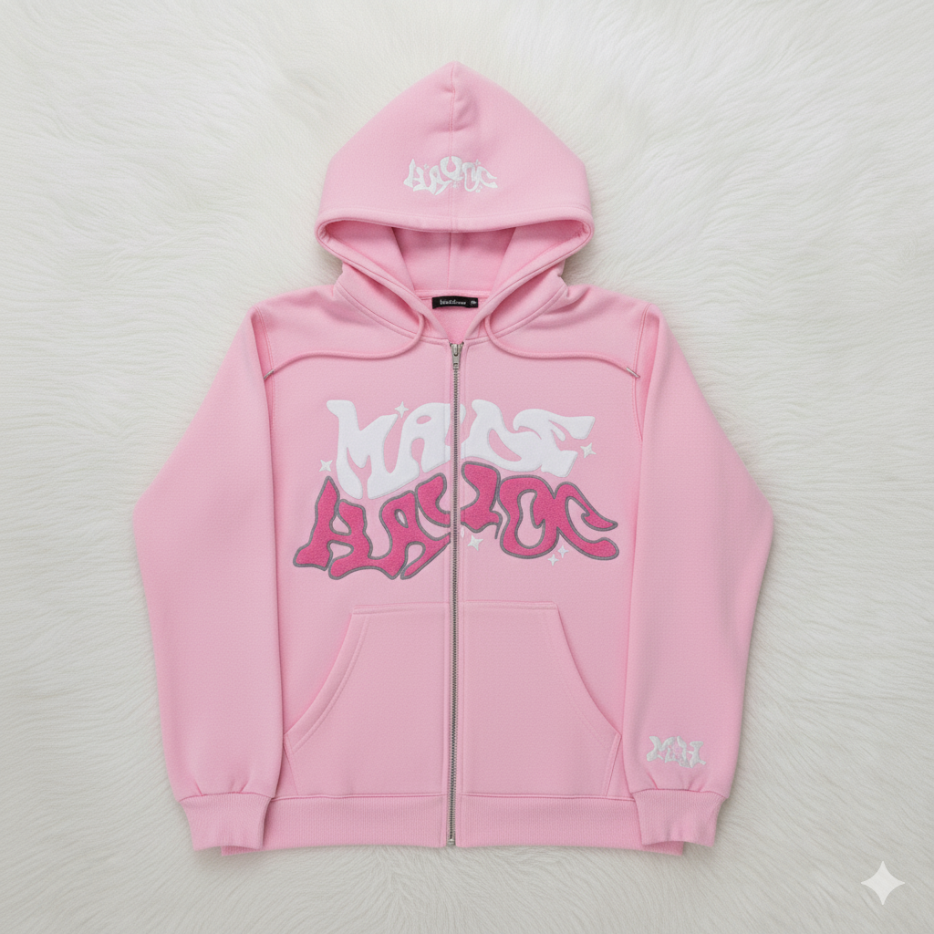 Graffiti Zip Hoodie – Black Edition