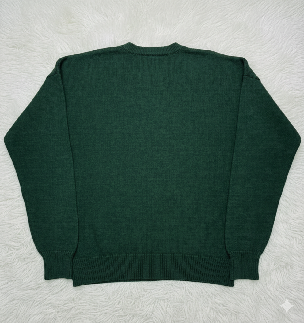 Digital Face Knit Sweater – Dark Green Edition