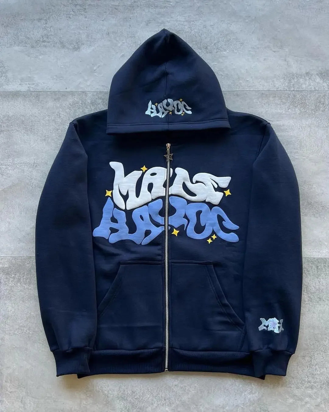 Graffiti Zip Hoodie – Black Edition