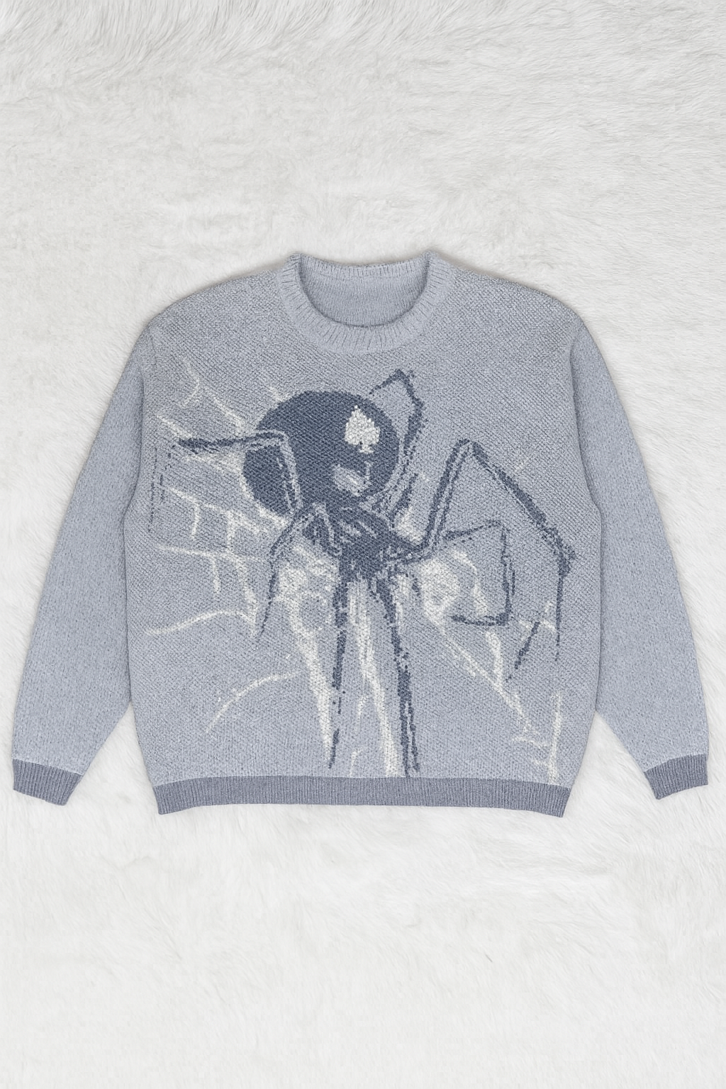 Blue spider sweter