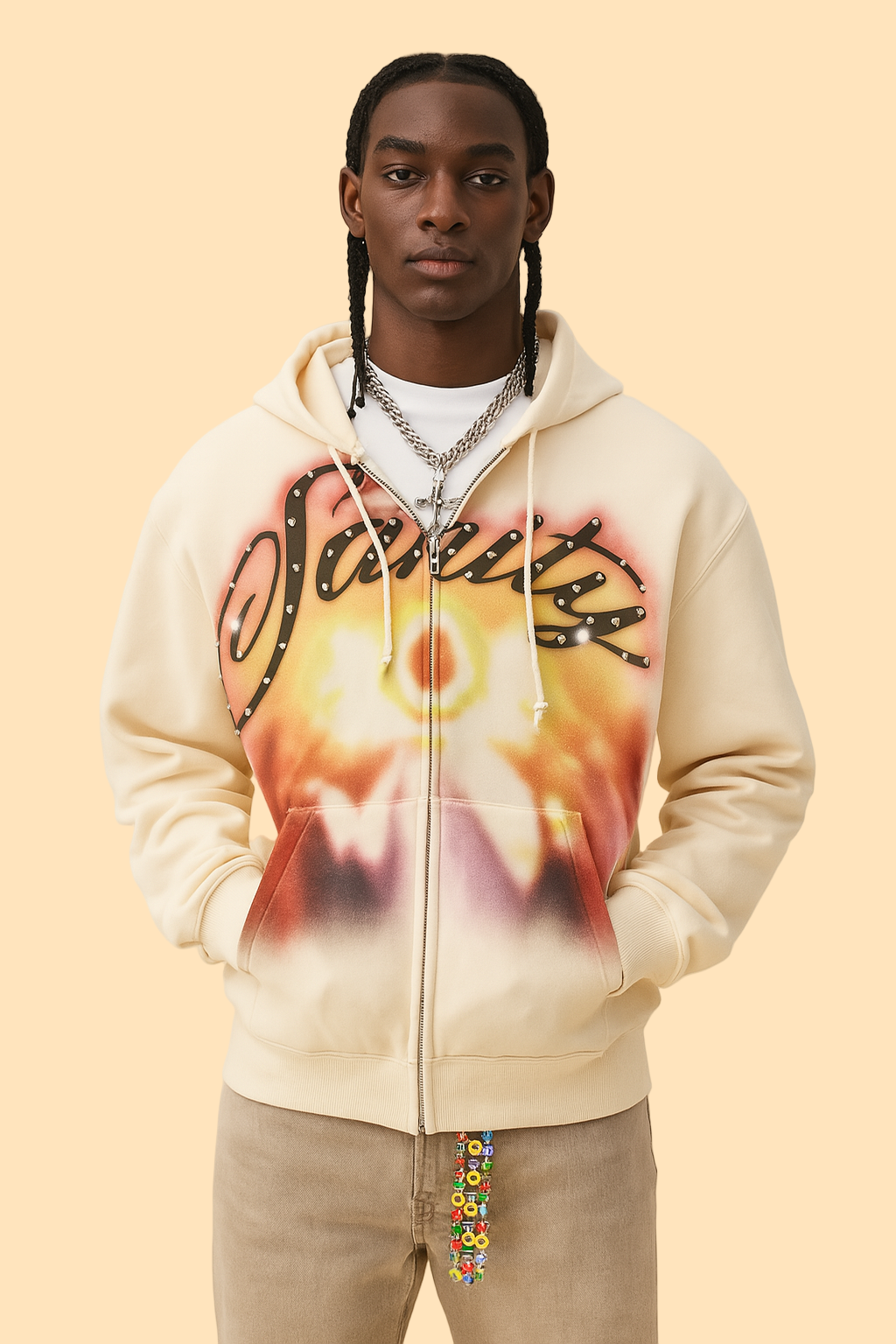 Divine hands zip hoodie