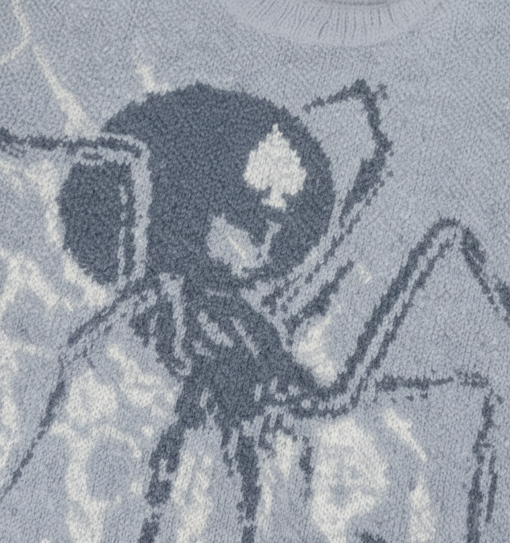 Blue spider sweter