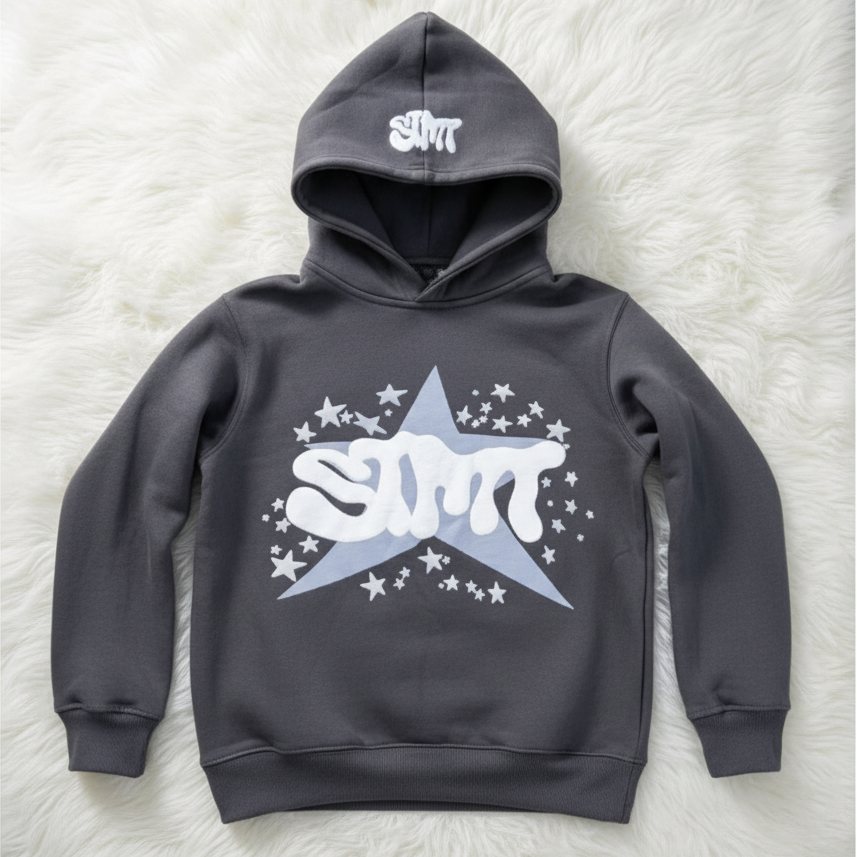 Vintage Patchwork Full-Zip Hoodie.