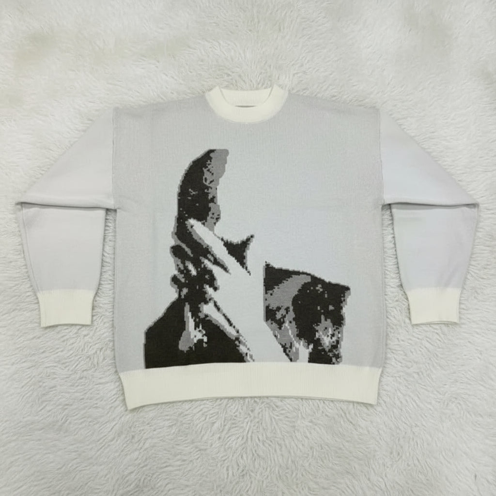 Bold meets surreal sweter